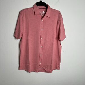 Desert Dunes  Mens Shirt Medium Pink Stretch Short Sleeve New
